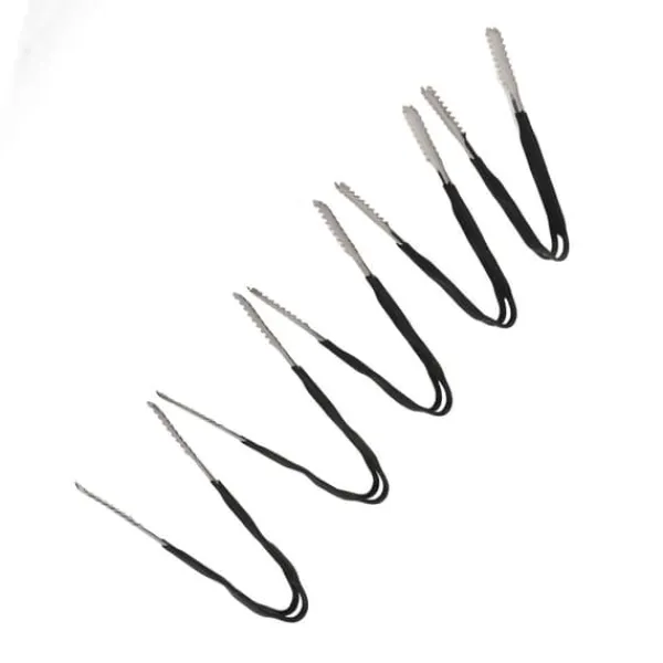 Køkkentænger>5 stk. Rustfrit stål køkkentang Non Stick Madlavning Grillning Madtang Anti-Slip Grip Mini Tang 15cm / 5.9in