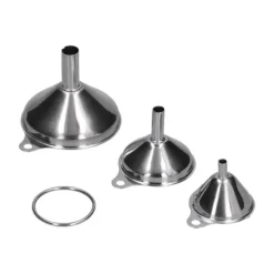 3 stk rustfrit stål tragt påfyldningsflasker Tragt Olie lækker skilletragt integreret væskedispenser med cirkel Hot