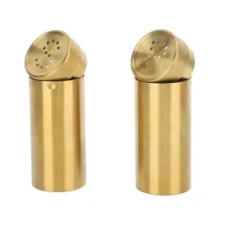 2 stk Salt Peber Krydderi Flaske Professionel 304 Rustfri Stål Krydderi Flaske til Køkken Camping Udendørs Grill Guld