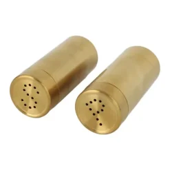 2 stk Salt Peber Krydderi Flaske Professionel 304 Rustfri Stål Krydderi Flaske til Køkken Camping Udendørs Grill Guld