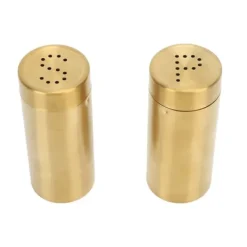 2 stk Salt Peber Krydderi Flaske Professionel 304 Rustfri Stål Krydderi Flaske til Køkken Camping Udendørs Grill Guld