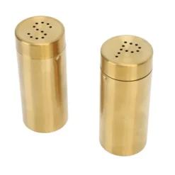 2 stk Salt Peber Krydderi Flaske Professionel 304 Rustfri Stål Krydderi Flaske til Køkken Camping Udendørs Grill Guld