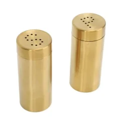 2 stk Salt Peber Krydderi Flaske Professionel 304 Rustfri Stål Krydderi Flaske til Køkken Camping Udendørs Grill Guld