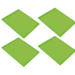 4 stk. silikone dehydratormåtter til fødevarekvalitet, høj temperaturbestandighed, forhindrer fastklæbende frugtdehydratorbakker med kant, grøn Hot