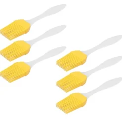 Bagepensler>6 stk. silikone oliebørste fødevaregodkendt varmebestandig gul køkkengadget grill bagebørste