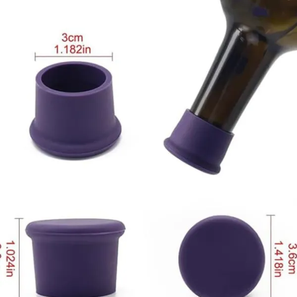 Flaskepropper>2 stk Silikone vinflaskelåg Genanvendelig rødvinsflaskelåg