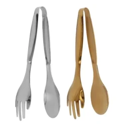 2 stk skegaffeltang Små serveringstænger Rustfrit stål Madclips Salattang til wienerbrød Buffet Køkkentilbehør Outlet