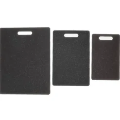 Skærebrætter>3 stk skærebrætsæt imiteret marmormønster Dobbeltsidet skærebræt køkkentilbehør (sort)