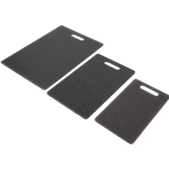Skærebrætter>3 stk skærebrætsæt imiteret marmormønster Dobbeltsidet skærebræt køkkentilbehør (sort)