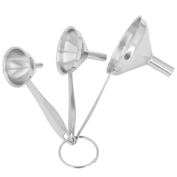 3 STK Små tragte i rustfrit stål multifunktionelt mini-påfyldningstragtsæt til overførsel af æteriske olier flydende væske New