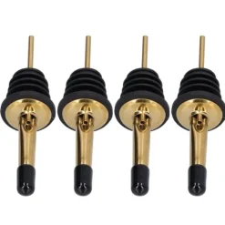 10 stk. spiritusskænkeprop i rustfrit stål til vin, barværktøj til bar, hjemmerestauranter (guld, sort, kort hætte) Best