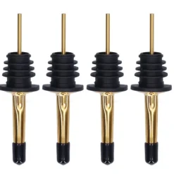 10 stk. spiritusskænkeprop i rustfrit stål til vin, barværktøj til bar, hjemmerestauranter (guld, sort, kort hætte) Best