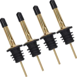 10 stk. spiritusskænkeprop i rustfrit stål til vin, barværktøj til bar, hjemmerestauranter (guld, sort, kort hætte) Best