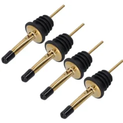 10 stk. spiritusskænkeprop i rustfrit stål til vin, barværktøj til bar, hjemmerestauranter (guld, sort, kort hætte) Best