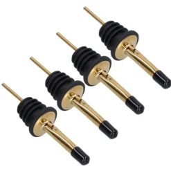 10 stk. spiritusskænkeprop i rustfrit stål til vin, barværktøj til bar, hjemmerestauranter (guld, sort, kort hætte) Best