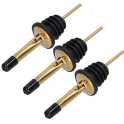 10 stk. spiritusskænkeprop i rustfrit stål til vin, barværktøj til bar, hjemmerestauranter (guld, sort, kort hætte) Best