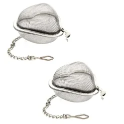 2 stk. tesi hjerteformet teboldnet tesi rustfrit stål genanvendelig tediffuser til te og krydderier Hot