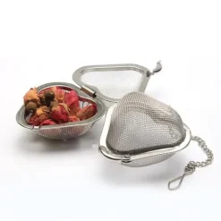 2 stk. tesi hjerteformet teboldnet tesi rustfrit stål genanvendelig tediffuser til te og krydderier Hot