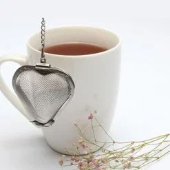 2 stk. tesi hjerteformet teboldnet tesi rustfrit stål genanvendelig tediffuser til te og krydderier Hot