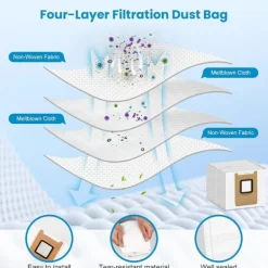 17 stk. Tilbehørssæt Kompatibelt med Eufy RoboVac E28 Omni/E25 Omni - Hovedbørster, Sidebørster, Støvposer Hot