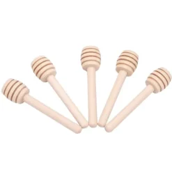 Stegepipetter>24 stk. træ honning drypper pind server syltetøj sirup drypper omrører stang køkkengadgets (8 cm)