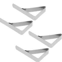 4 stk. vindtætte dugklemmer i rustfrit stål til borddækning Online