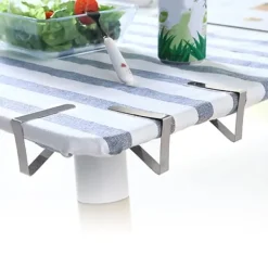 4 stk. vindtætte dugklemmer i rustfrit stål til borddækning Online