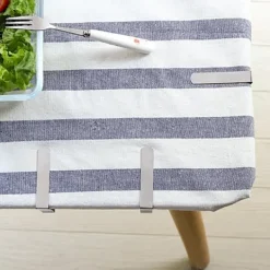 4 stk. vindtætte dugklemmer i rustfrit stål til borddækning Online