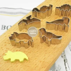 6 stk./sæt dinosaurformet form i rustfrit stål kiksform bageværktøj Clearance