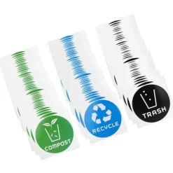 60 stk./sæt runde genbrugsaffaldskompostklistermærker til skraldespande, affaldsbeholdere, genbrugsbeholdere Sale