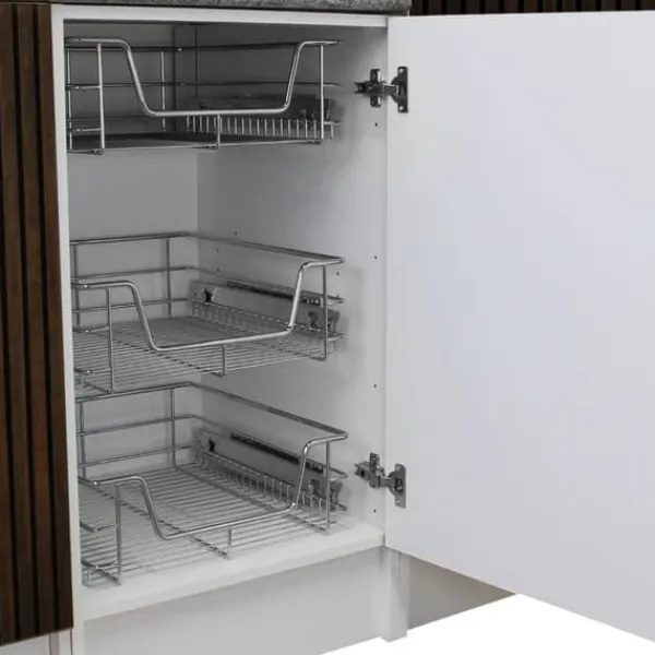 2 Udtrækkelige Trådkurve - 60 cm (B) | Køkkenkasser, Opbevaring Best