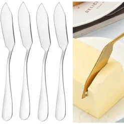 Bestik>4 X Smørknive i Rustfrit Sølvglas. Smørkniv