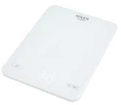 Adler AD 3177w Køkkenvægt 10 kg, USB-opladning, hvid Clearance