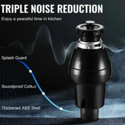 Affaldsbortskaffelse 3/4 HP, Kontinuerlig madaffaldsdispenser, 3930 RPM, EZ Connect, kraftfuld, effektiv og nem installation Discount