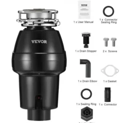 Affaldskværn, 18.5x18.5x37 cm, rustfrit stål Sale