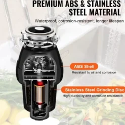 Affaldskværn, 18.5x18.5x37 cm, rustfrit stål Sale