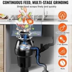 Affaldskværn, 18.5x18.5x37 cm, rustfrit stål Sale