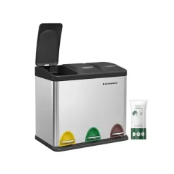 Affaldssorteringsspande>Affaldsseparator 24 liter (3 x 8 l), 46,5 x 40,5 x 29,5 cm (B x H x D) - Indvendige spandmål: 23 x 35 x 14 cm