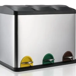 Affaldssortering Skraldespand - Pedalspand - 3 rum - 3 x 6 L - Rektangulær - Metal - Til køkken Best