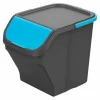 Affaldssorteringsspande>Affaldsspand til genbrug Mondex Stack N' Sort Blå Grå 25 L Kan stables Med låg 40 x 30 x 34 cm