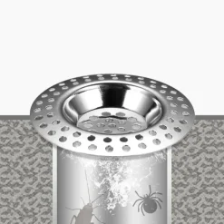 Afløbsfilter i rustfrit stål, hårfilter til vask (4 stk.) Model 2 Best