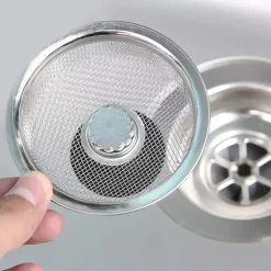 Afløbssi - si med prop og håndtag til vask rustfrit stål Sølv 1-pack Clearance