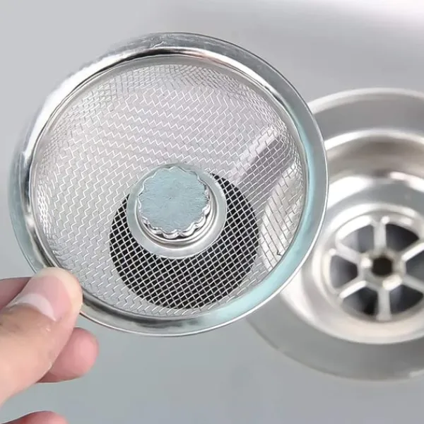 Afløbssi - si med prop og håndtag til vask rustfrit stål Sølv 1-pack Clearance