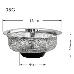 Afløbssi - si med prop og håndtag til vask rustfrit stål Sølv 1-pack Clearance