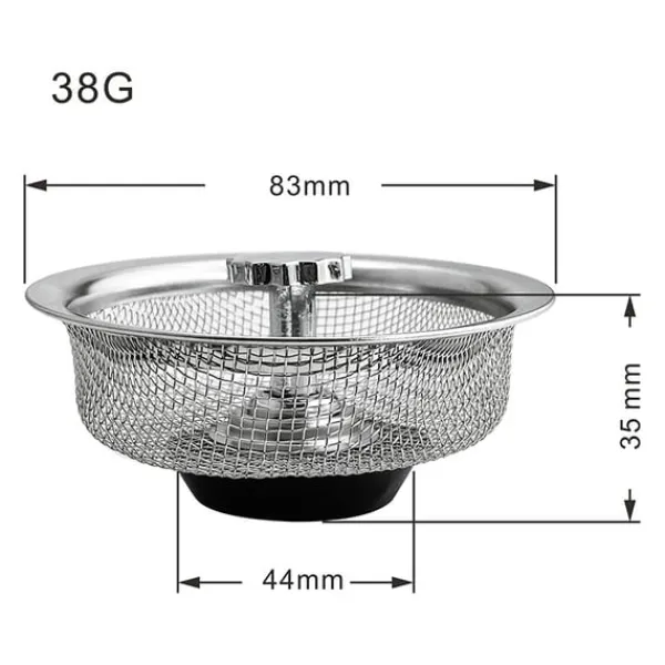 Afløbssi - si med prop og håndtag til vask rustfrit stål Sølv 1-pack Clearance
