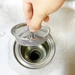 Afløbssi - si med prop og håndtag til vask rustfrit stål Sølv 1-pack Clearance