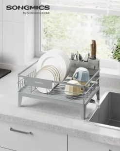 Aftapningsstativ med drypbakke og bestikholder - Stål - Duegrå New