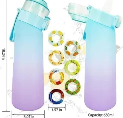 Air-Up Luftvandsflaske 650ml – 7 smagskapsler | Sukkerfri & Aromatisk | Gradient blå med Suptube