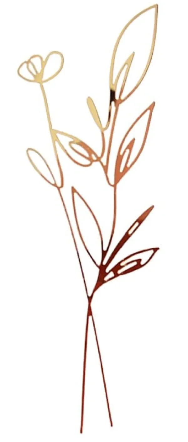 Akryl kagetopper til siden af kagen blomsterbuket guld Discount