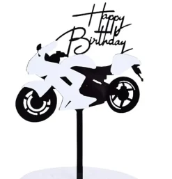 Akryl kagetopper tillykke med fødselsdagen MOTORCYKEL MOTOR Outlet